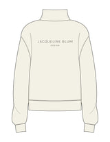 The Womens 1/4 Zip - Off White - Jacqueline Blum Design - Left Chest & Back Stacked - Printed - Slate
