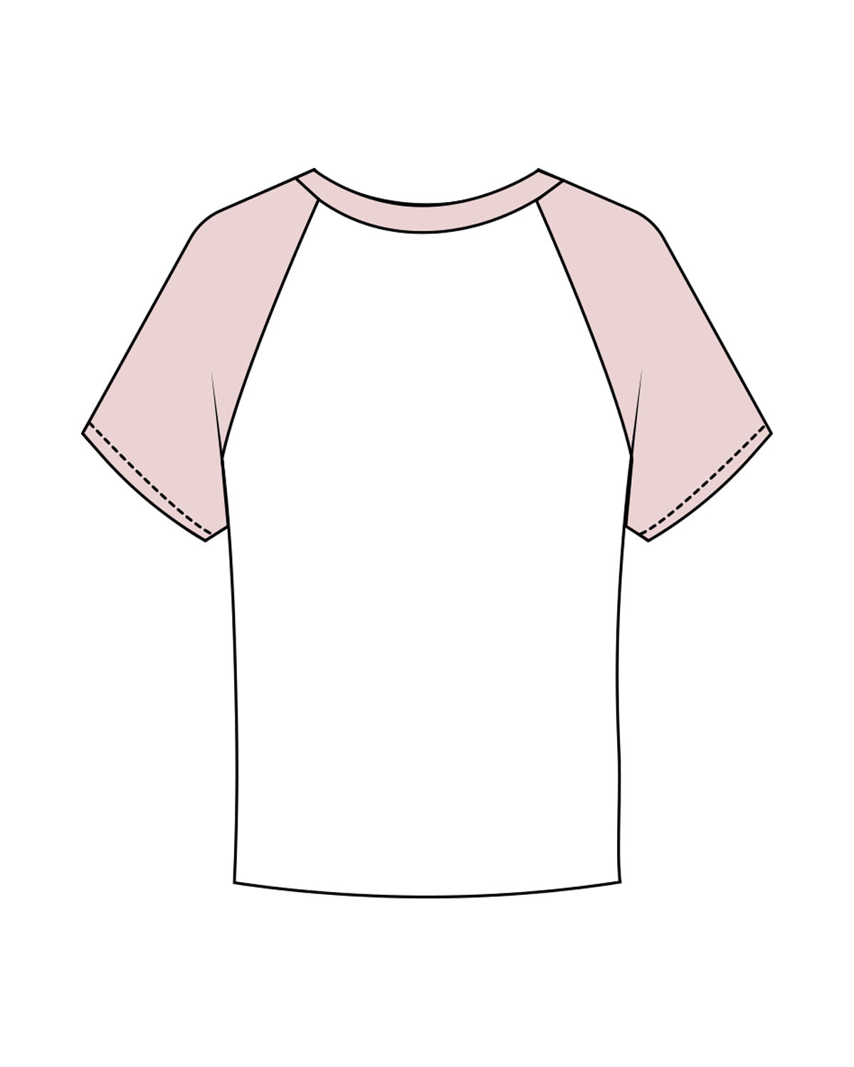 The Micro Rib Baby Tee - White / Pink - Golden Hour - Center Chest Stacked - Printed - Baby Pink