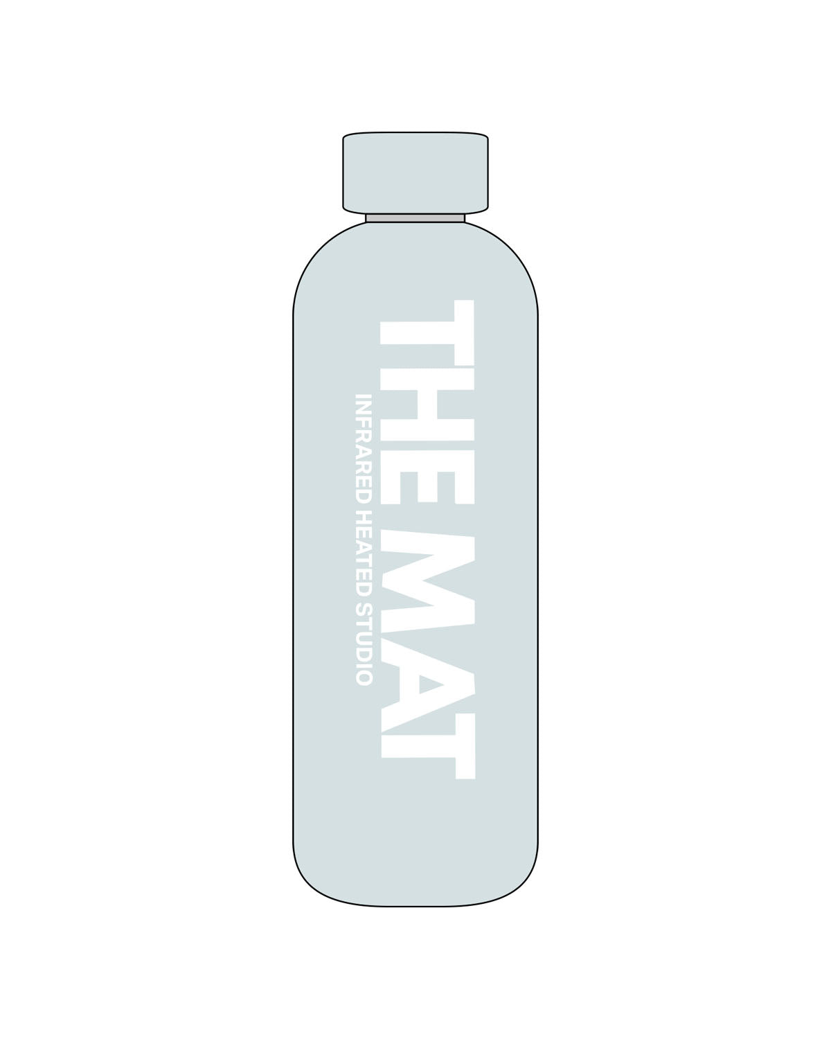 The Water Bottle - Mint - MAT - Center Stacked - Printed - White