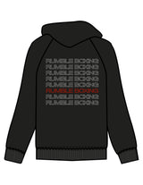 The Womens Zip Hoodie - Black - Rumble Trainer - Left Chest & Back Stacked - Printed - Full Color