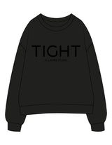 The Mens Crewneck - Black - Tight Dallas - Center Chest Stacked - Black
