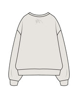 The Womens Crewneck - Washed Bone - Fitness Quest 10 - Center Chest Stacked & Back Neckline