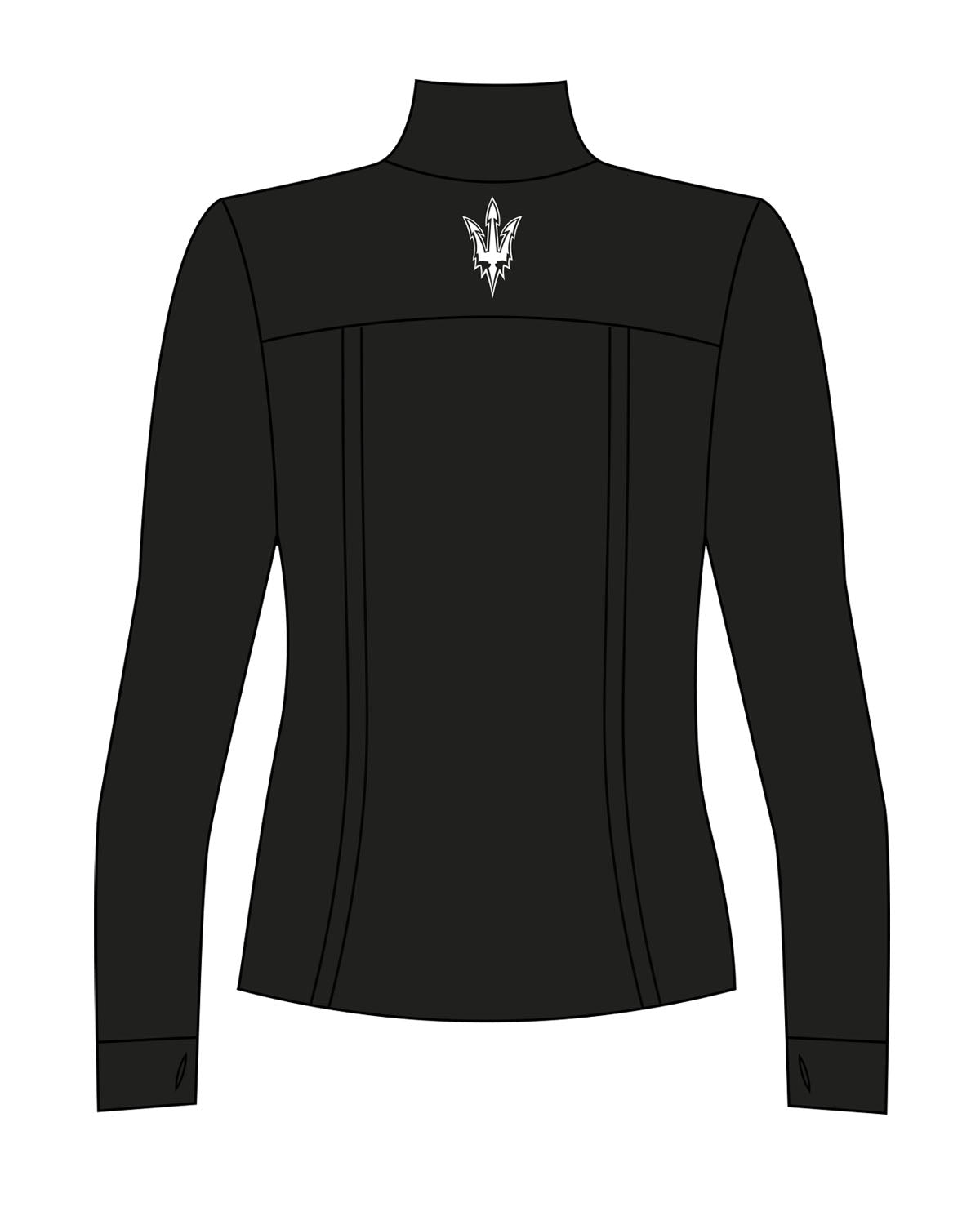 The Womens Zip Jacket - Black - Warren - Left Chest Stacked & Center Back Neckline - Printed - White