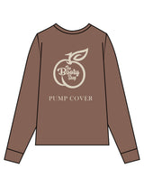 The Unisex Midweight Long Sleeve - Espresso - The Booty Shop - Bottom Front & Back Stacked - Printed - Cream