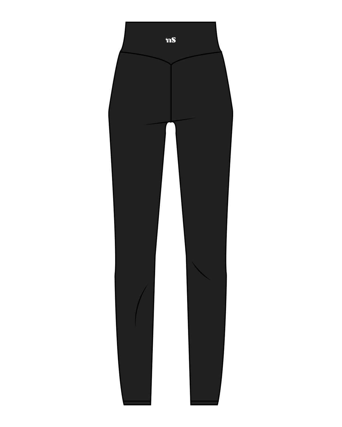 The Basic Legging - Black - NSpiers - Back Waistline - Printed - White