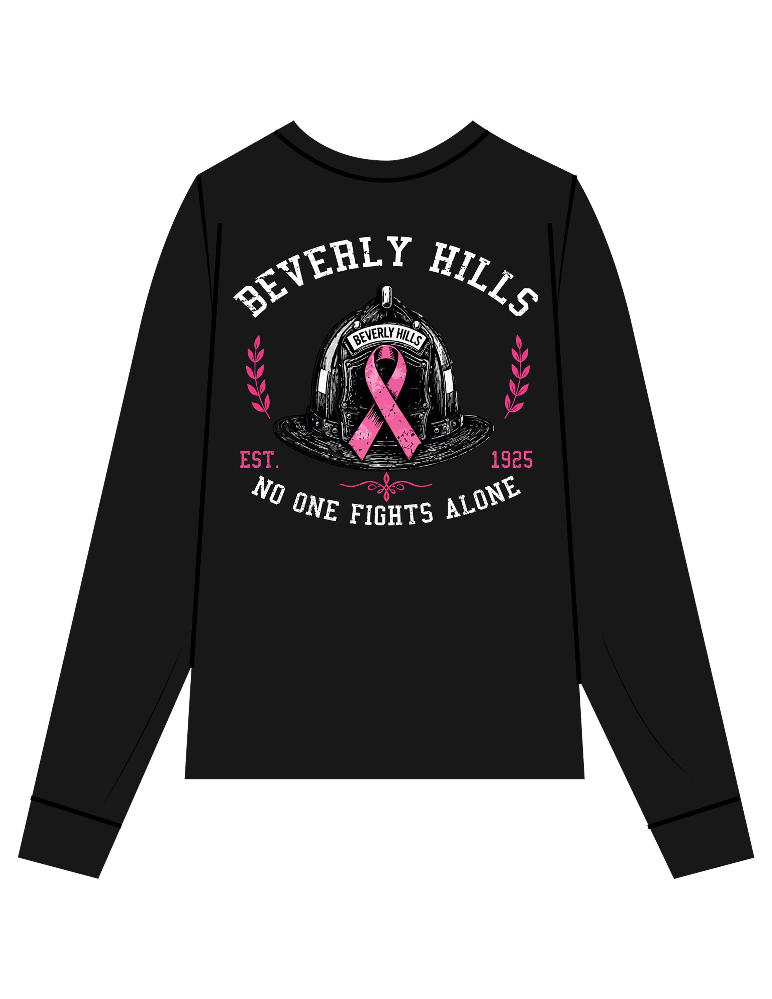 The Mens Long Sleeve - Black - BHF BCA2026 - Left Chest & Back Stacked - Printed - Full Color
