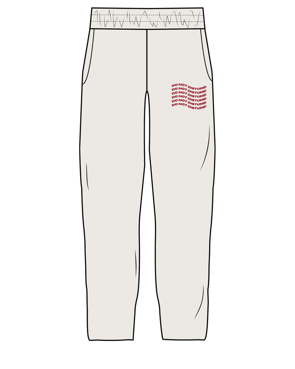 The Mens Straight Leg Sweatpants - Bone - Renew - Left Leg Stacked - Red