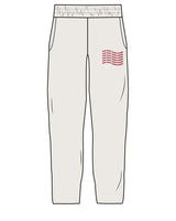 The Mens Straight Leg Sweatpants - Bone - Renew - Left Leg Stacked - Red