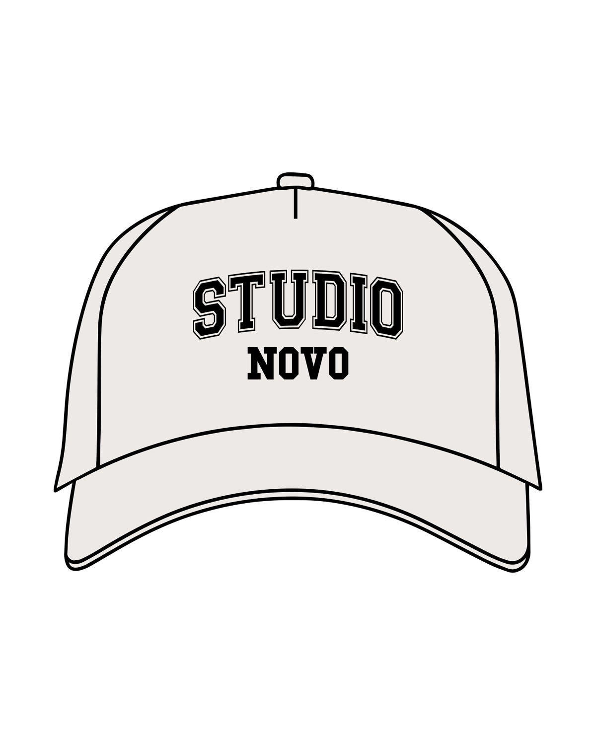The Foam Trucker Hat - Bone - Studio Novo - Front Stacked - Black