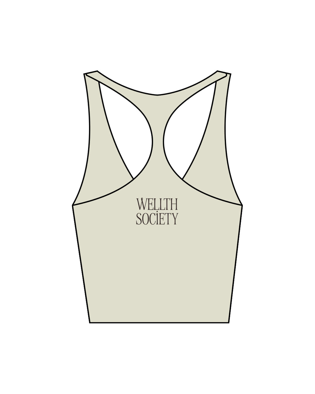 The Racer Tank - Pistachio - Wellth Society - Back Center Stacked - Printed - Espresso