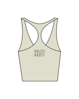 The Racer Tank - Pistachio - Wellth Society - Back Center Stacked - Printed - Espresso