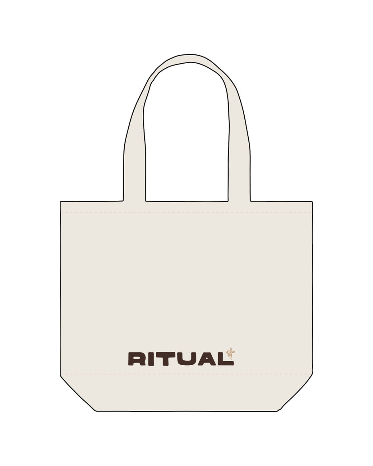 The Tote Bag - Natural - Ritual Indoor Cycling - Front - Ritual - Back Stacked - Printed - Full Color