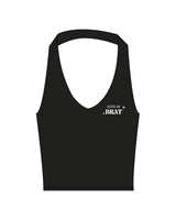 The Halter Tank - Black - Bri's - Left Chest - Printed - White