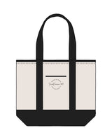 The Contrast Tote Bag - Natural / Black - treadformer30A - Center - EMB - Black