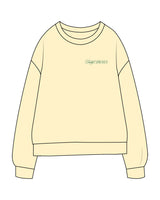 The Midweight Unisex Crewneck - Washed Yellow - F.E - Left Chest - Embroidered - Green
