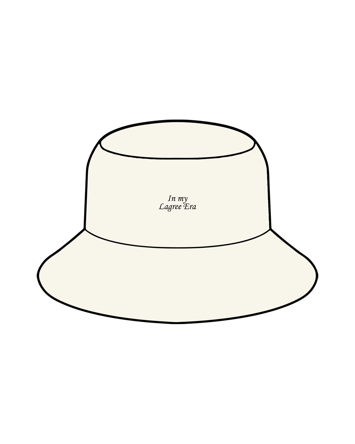 The Bucket Hat - Off White - Refined Movement - Center Crown Front - "Lagree Era" - Back "Lagree Studio - EMB - Black