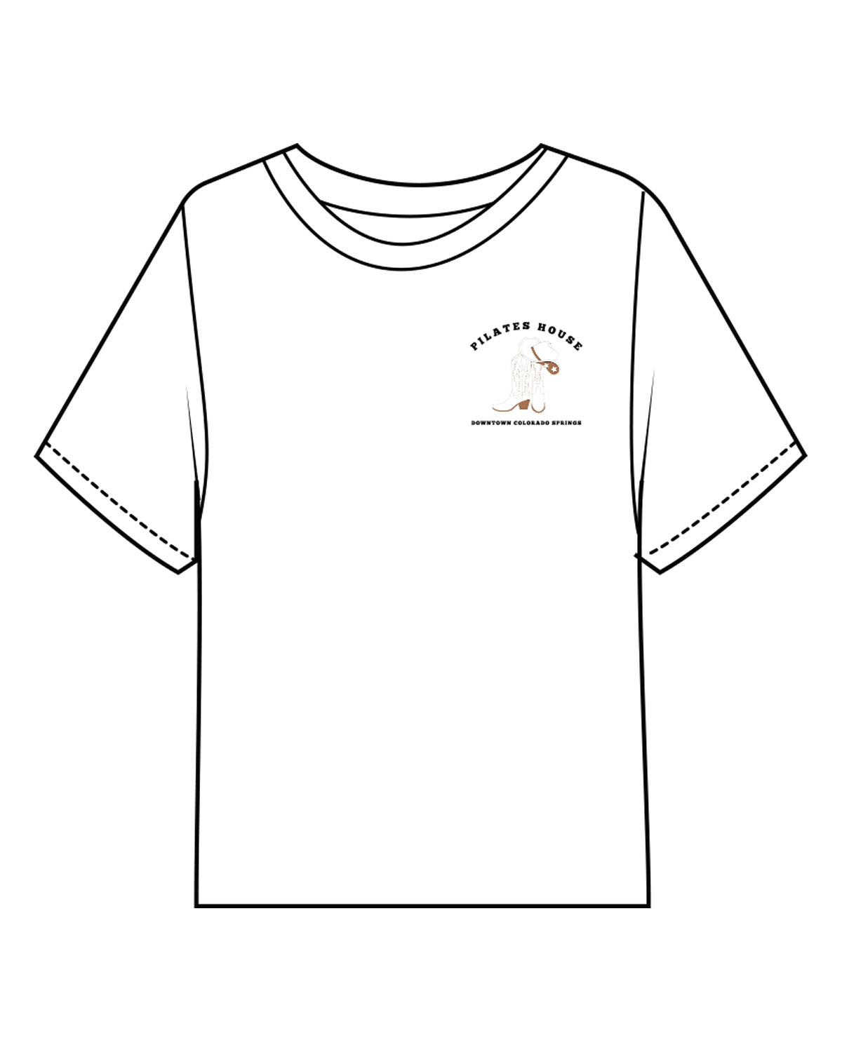 The Midweight Crop Tee - White - PHS - Left Chest - Back Full Image - Printed - Full Color