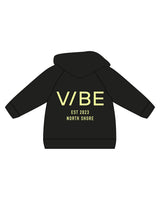 The Kids Hoodie - Black - The Vibe - Center Chest & Center Back Stacked - "2023" - Printed - Neon Yellow