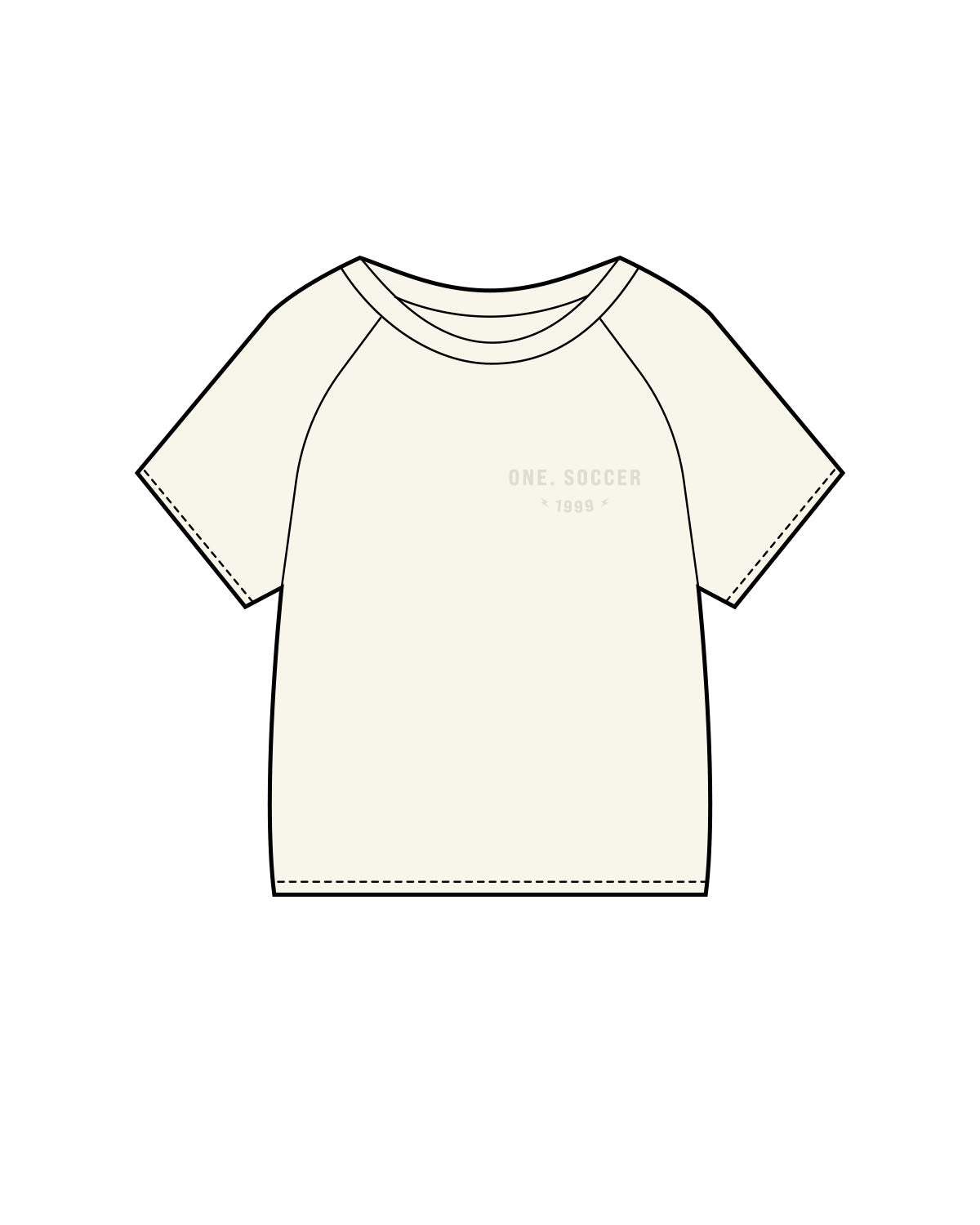 The Kids Tee - Bone - One Soccer - Left Chest & Back Center - Tone on Tone