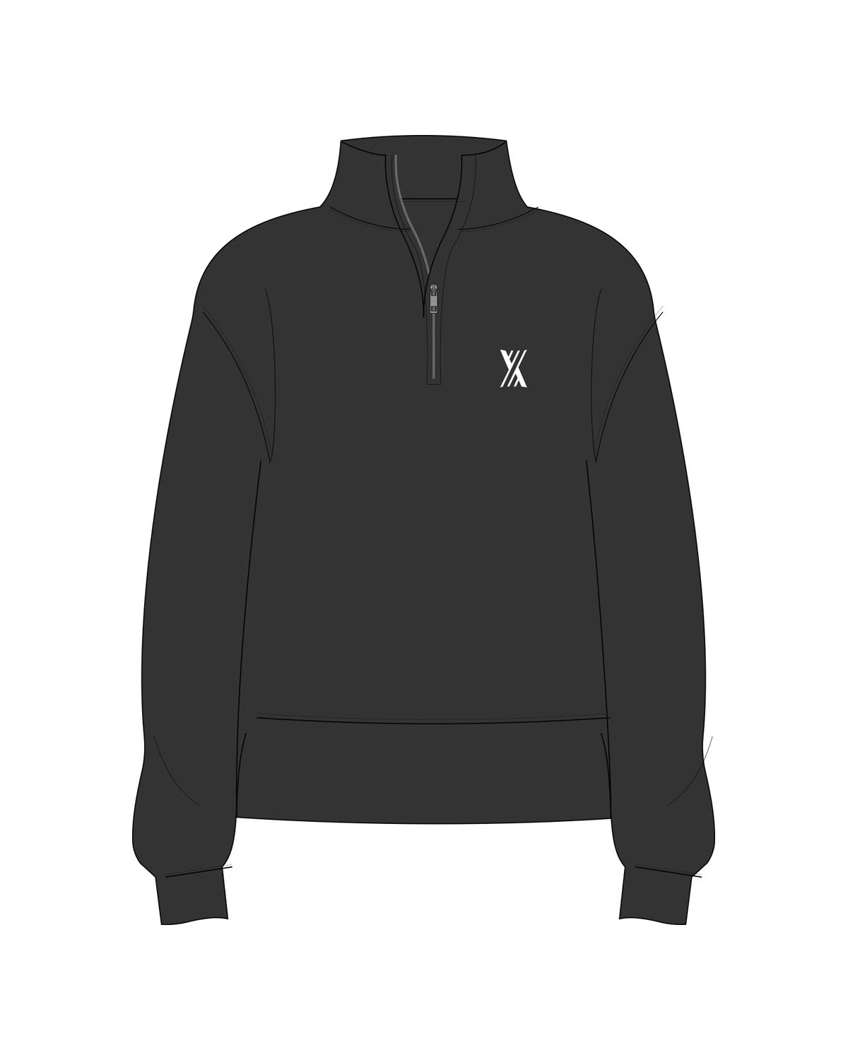 The Mens 1/4 Zip - Washed Black - Helix Strength Studio - Left Chest "X" - Embroidered - White