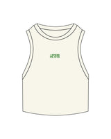 The Ribbed Crop Tank - Off White - NSpiers - Center Chest Stacked - Embroidered - Full Color