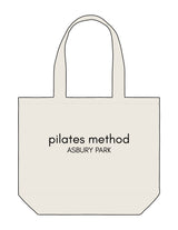 The Tote Bag - Natural - Pilates Method/Barre Noir - Center Body Stacked - Printed - Black