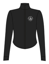 The 3/4 Crop Zip Jacket - Black - Sculpted By Lagree - Left Chest Round - Printed - White