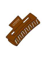 The Claw Hair Clip - Chocolate - Lagree Restoration - Top Logo - Printed - White