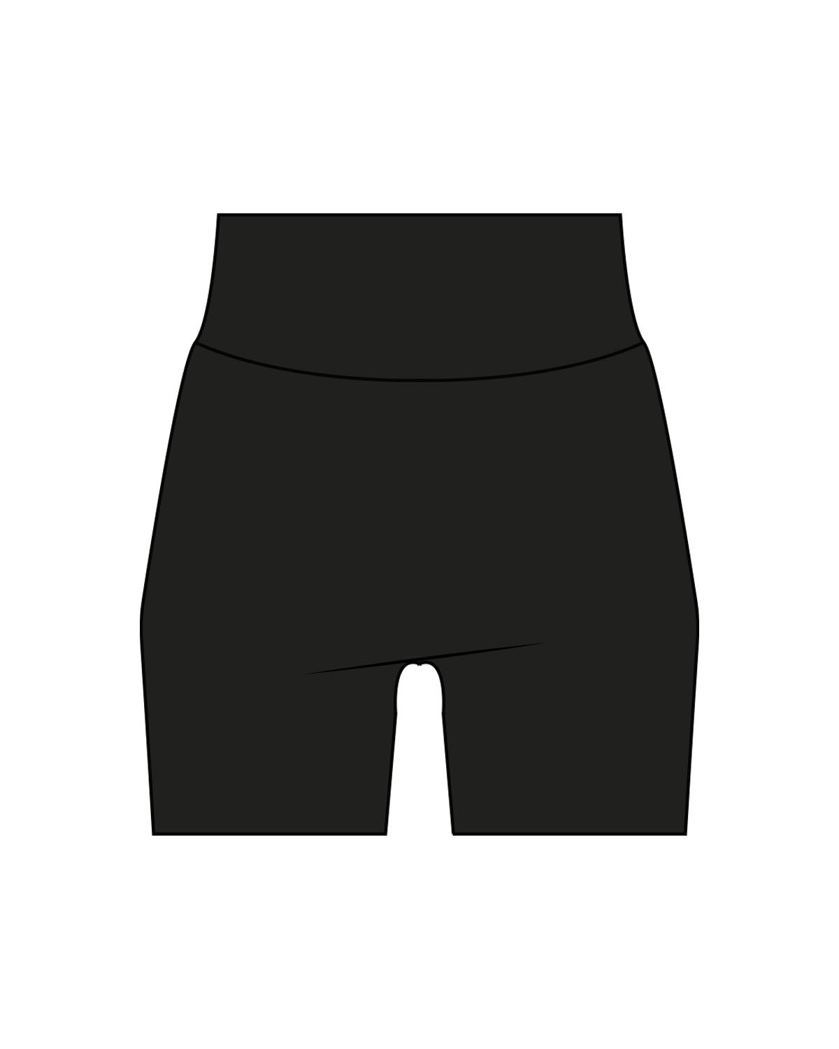 The Basic Short - Black - Ariana - Back Center Waist - White