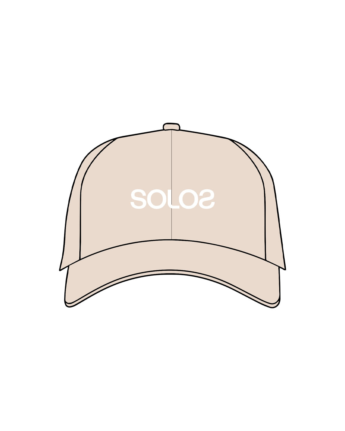 The Dad Hat - Stone - Solos Pilates - Front Text & Back Initial - White