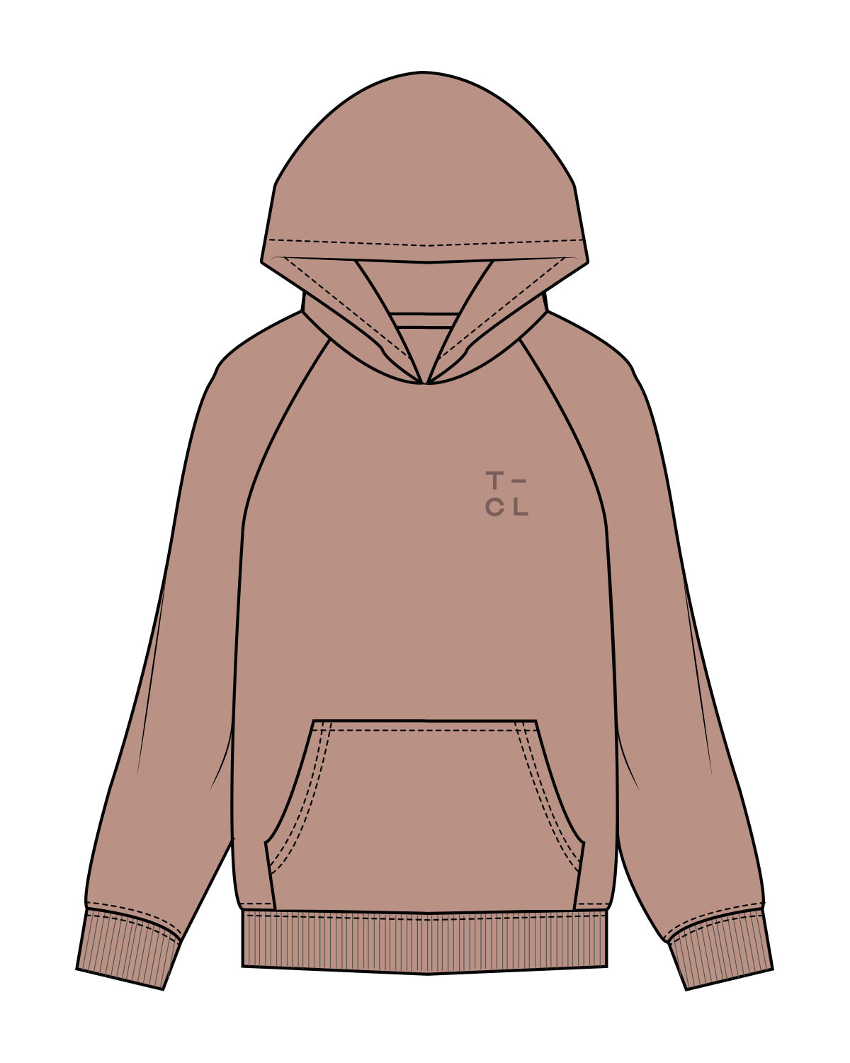 The Womens Hoodie - Clay - Core Lab - Left Chest Stacked - Tone on Tone