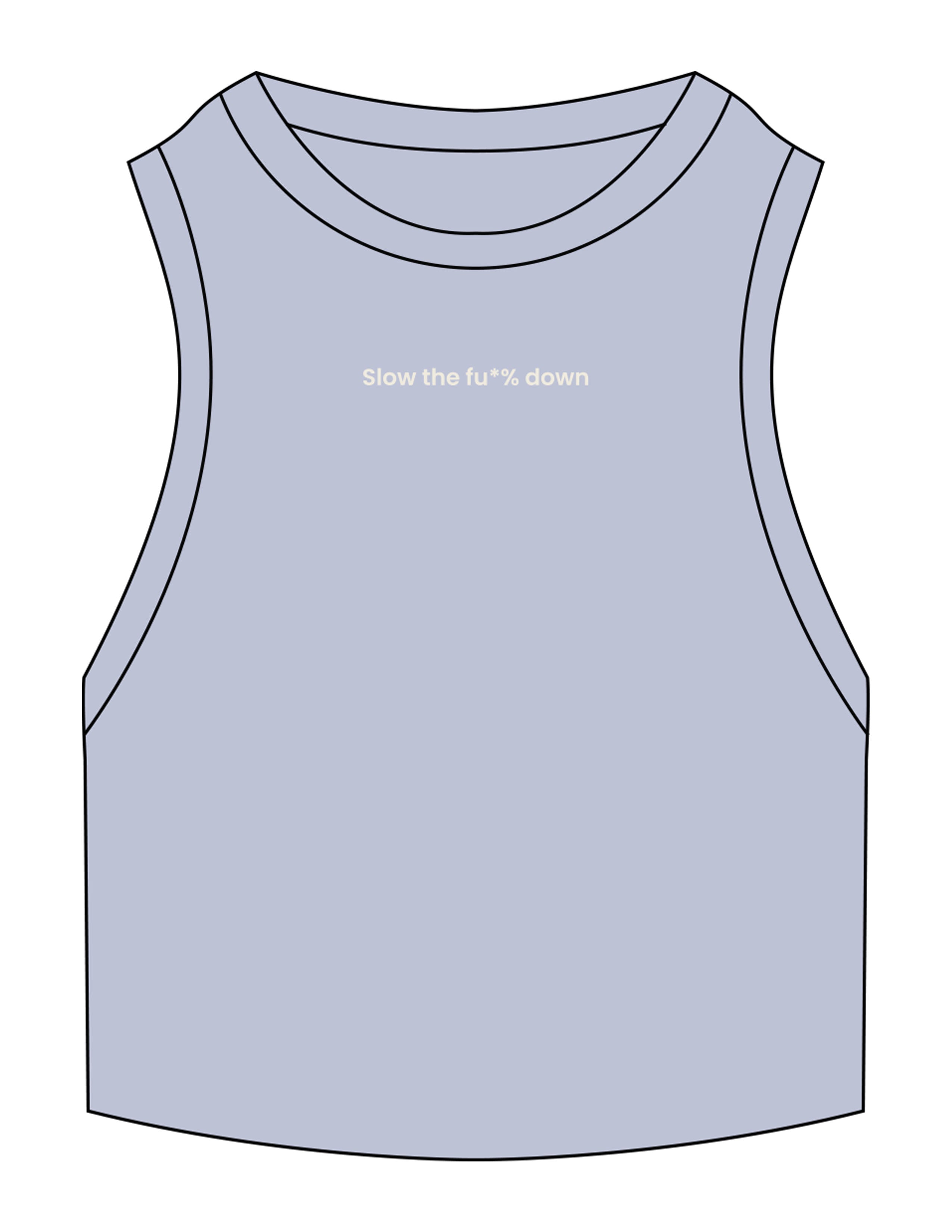 The Ribbed Crop Tank - Powder - enCore Pilates - Center Chest - Embroidered - Off White