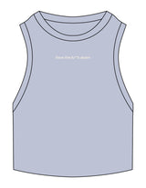 The Ribbed Crop Tank - Powder - enCore Pilates - Center Chest - Embroidered - Off White