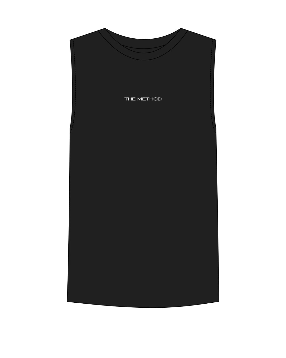 The Mens Tank - Black - TML - Chest - Embroidered "METHOD" - White