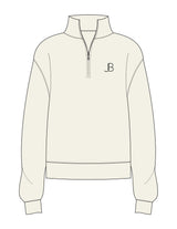 The Womens 1/4 Zip - Off White - Jacqueline Blum Design - Left Chest & Back Stacked - Printed - Slate