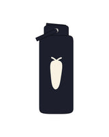 The Wide Mouth Water Bottle - Navy - BlueCarrot - Center Body - Printed - Off White