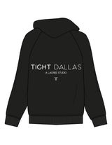 The Mens Zip Hoodie - Black - Tight Dallas - Left Chest & Back Stacked - White