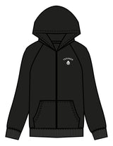 The Womens Zip Hoodie - Black - Rumble Trainer - Left Chest & Back Stacked - Printed - Full Color