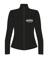 The Womens Zip Jacket - Black - Warren - Left Chest Stacked & Center Back Neckline - Printed - White