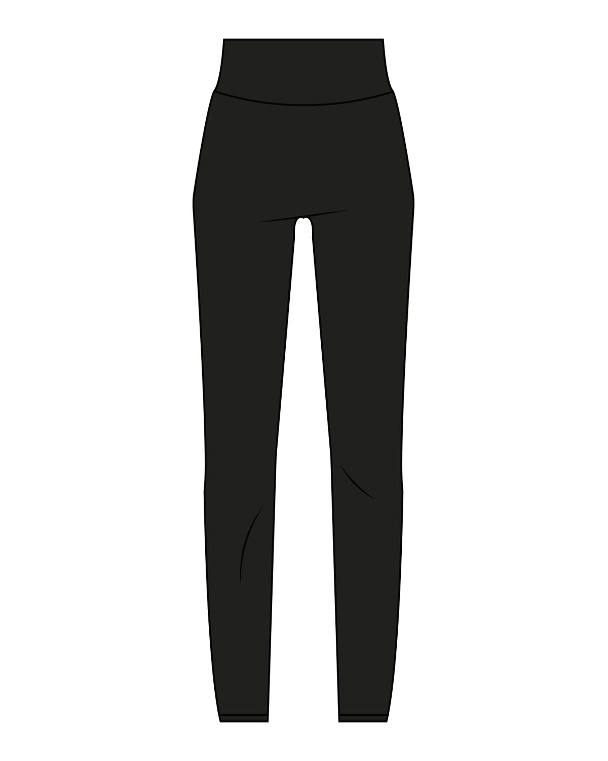The Basic Legging - Black - NSpiers - Back Waistline - Printed - White