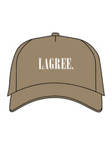 The 5 Panel Trucker Hat - Sand - Studio 205 - Center Crown - Printed - White