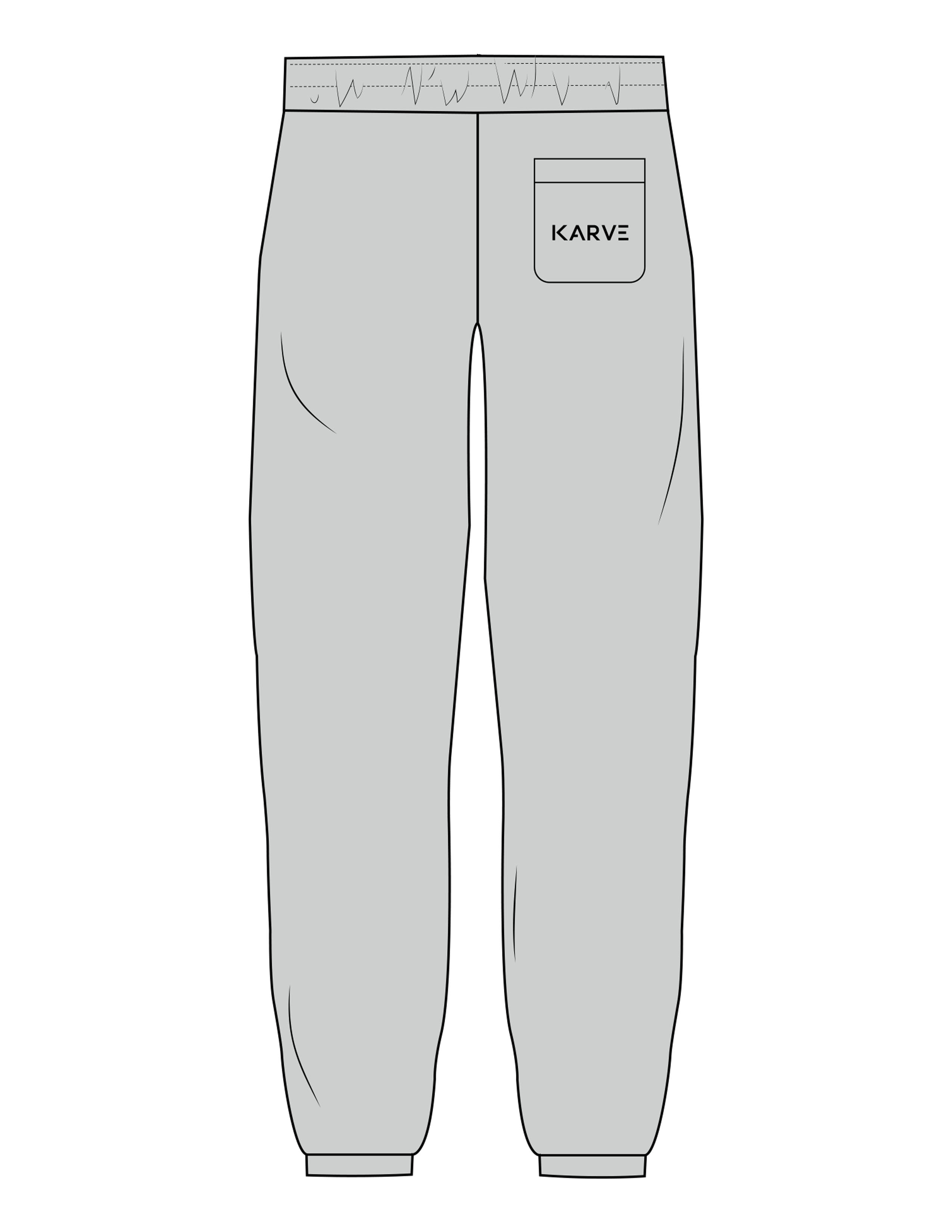 The Womens Sweatpants - Storm - Karve Lagree Fit - Back Pocket - Embroidered - Black