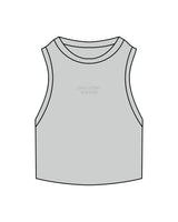 The Ribbed Crop Tank - Storm - Collective Studios - Center Chest Stacked - Embroidered - Tone on Tone