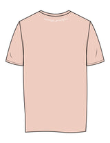 The Mens Tee - Pale Pink - Aura Gardens - Left Chest & Back Neckline - Printed - White
