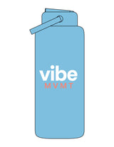 The Wide Mouth Water Bottle - Sky - Vibe MVMT - Center Body Stacked - Printed - Full Color