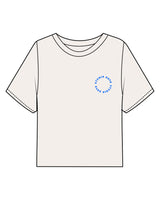 The Midweight Crop Tee - Ivory - Studio Novo - Left Chest Round Stacked - Embroidered - Royal Blue