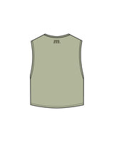 The Crop Muscle Tank - Pistachio - Motivate Movement - Center Chest Stacked & Back Neckline - Printed - Tone on Tone