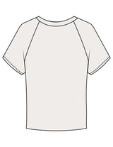 The Micro Rib Baby Tee - Natural - Carriage House -Center Chest Stacked - Printed - Navy