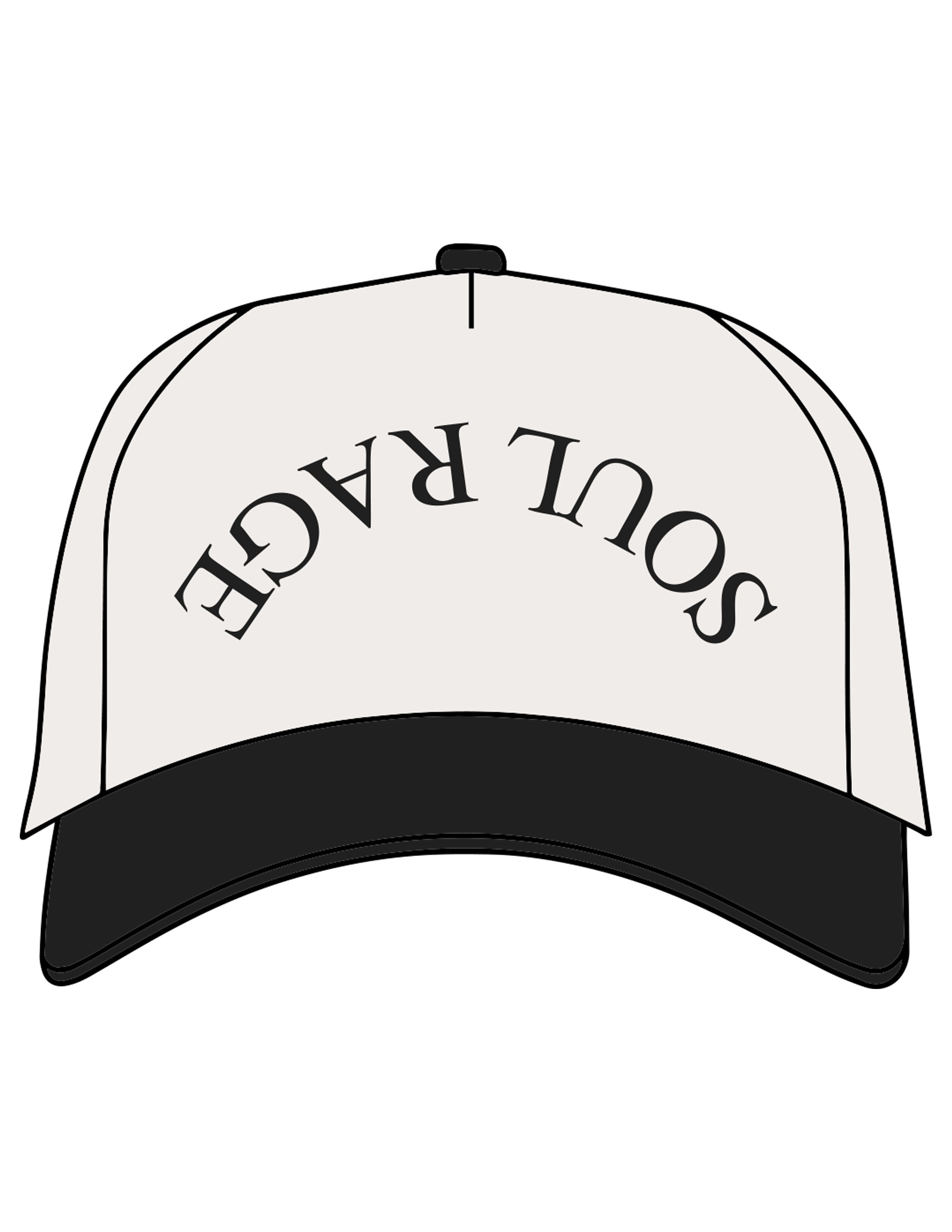 The Canvas Cap - Natural / Black - Soul Rage Tattoo - Center Crown Arc Inverted - Printed - Black