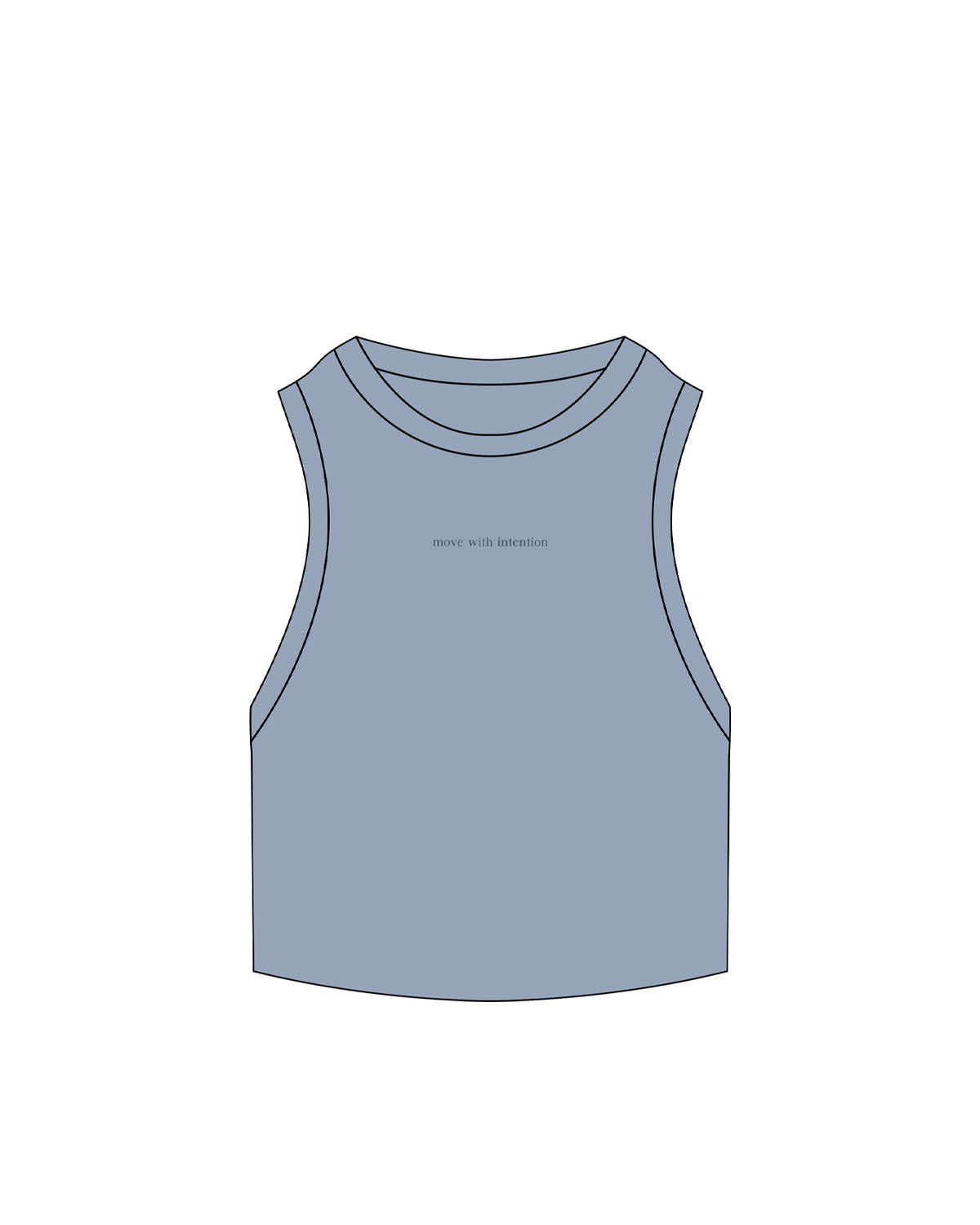 The Ribbed Crop Tank - Powder - Mantra - Center Chest - Embroidered - Tone on Tone